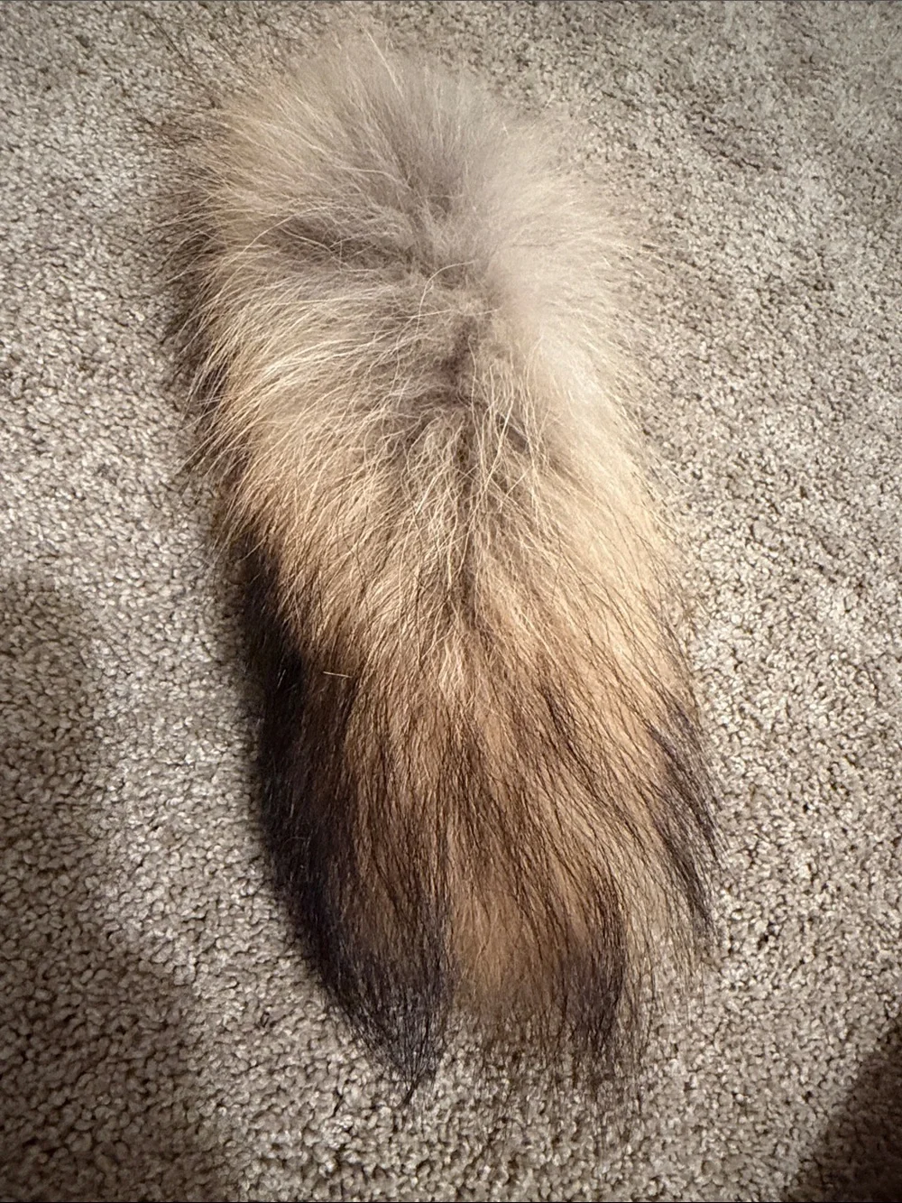 Faux Fur Tail Keychain - Brown Multi